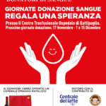 Giornata di donazione sangue. Ti aspettiamo Domenica 1 DICEMBRE 2024 al Centro Trasfusionale dell’Ospedale di Battipaglia.